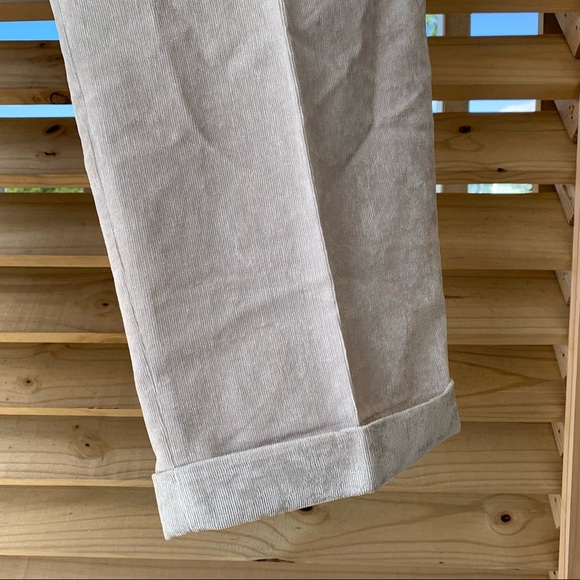 NWT Mondo Uomo Italia Shimmery Soft Pleated Fine Wale Corduroy Cuff Pants 34x34 - Picture 3 of 11